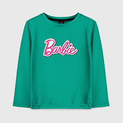 Лонгслив хлопковый детский Barbie title, цвет: зеленый
