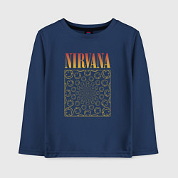 Лонгслив хлопковый детский Nirvana лого, цвет: тёмно-синий