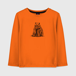 Лонгслив хлопковый детский Медведь сидит, цвет: оранжевый
