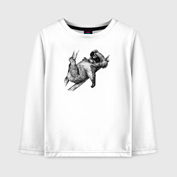 Лонгслив хлопковый детский Коала отдыхает, цвет: белый