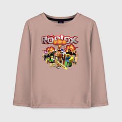 Детский лонгслив Роблокс на фоне взрыва roblox