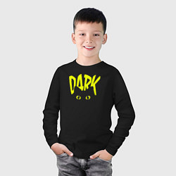 Лонгслив хлопковый детский Кот в темноте, цвет: черный — фото 2