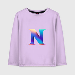 Детский лонгслив Буква N градиент - нейросеть