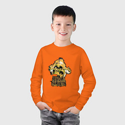Лонгслив хлопковый детский Желтый череп, цвет: оранжевый — фото 2