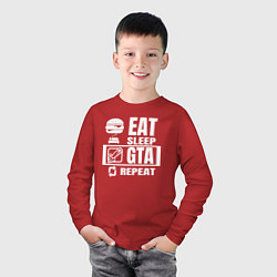 Лонгслив хлопковый детский GTA на повторе, цвет: красный — фото 2