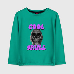 Лонгслив хлопковый детский Cool Skull, цвет: зеленый
