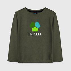 Лонгслив хлопковый детский Tricell Inc, цвет: меланж-хаки