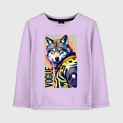 Лонгслив хлопковый детский Wolf fashionista - pop art, цвет: лаванда