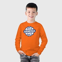 Лонгслив хлопковый детский Сделано в Армении, цвет: оранжевый — фото 2