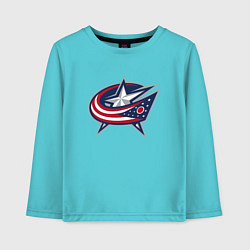 Детский лонгслив Columbus blue jackets - hockey team - emblem