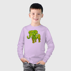 Лонгслив хлопковый детский Зелёный слон, цвет: лаванда — фото 2
