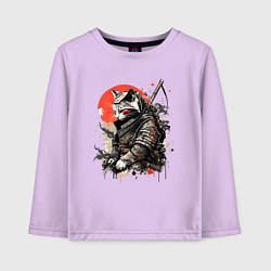 Детский лонгслив Японский самурай - кот
