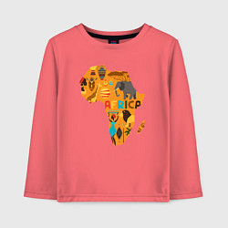 Лонгслив хлопковый детский Красочная Африка, цвет: коралловый