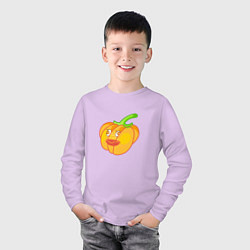 Лонгслив хлопковый детский Красивая тыква: для вечеринки на Хэллоуин, цвет: лаванда — фото 2