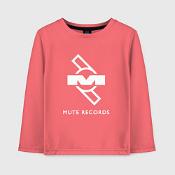 Лонгслив хлопковый детский Depeche Mode Mute Records Logo, цвет: коралловый