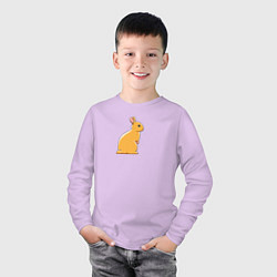 Лонгслив хлопковый детский Заяц сидит, цвет: лаванда — фото 2