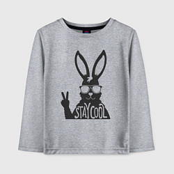 Лонгслив хлопковый детский Stay cool rabbit, цвет: меланж