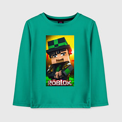 Лонгслив хлопковый детский Roblox green man, цвет: зеленый