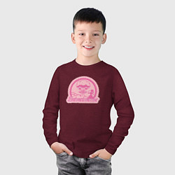 Лонгслив хлопковый детский Барбигеймер арт, цвет: меланж-бордовый — фото 2