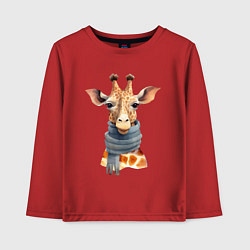 Детский лонгслив Жираф в шарфе Осень
