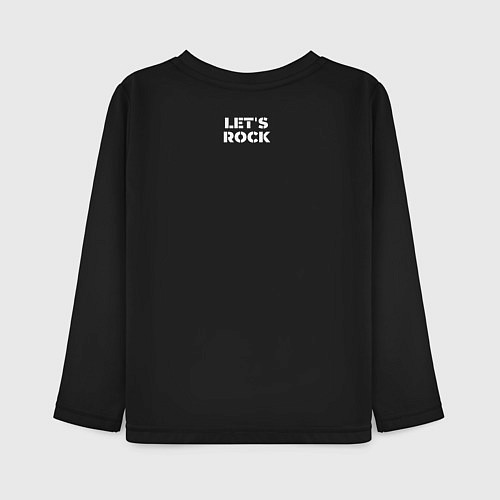 Детский лонгслив Let s rock Котик рокер / Черный – фото 2