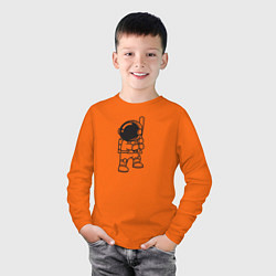 Лонгслив хлопковый детский Космонавт с бейсбольной битой, цвет: оранжевый — фото 2