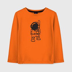 Лонгслив хлопковый детский Космонавт с бейсбольной битой, цвет: оранжевый