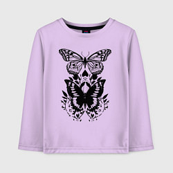 Детский лонгслив Две бабочки - татуировка