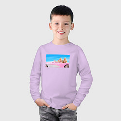 Лонгслив хлопковый детский Барби 2023, цвет: лаванда — фото 2