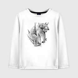 Лонгслив хлопковый детский Коала спит на дереве, цвет: белый
