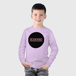 Лонгслив хлопковый детский Black pink - logotype - group - South Korea, цвет: лаванда — фото 2
