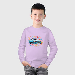 Лонгслив хлопковый детский Nissan Skyline R32 GTR, цвет: лаванда — фото 2