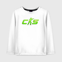 Лонгслив хлопковый детский CS2 green logo, цвет: белый