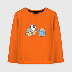 Детский лонгслив Воробей гитарист собирает донаты