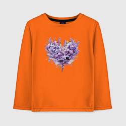 Лонгслив хлопковый детский Сердце и цветы прованс, цвет: оранжевый