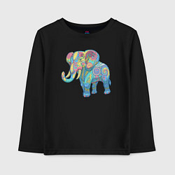Лонгслив хлопковый детский Beautiful elephant, цвет: черный
