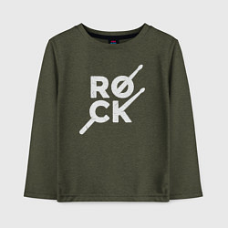 Лонгслив хлопковый детский Rock drummer, цвет: меланж-хаки