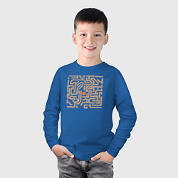 Лонгслив хлопковый детский Лабиринт- головоломка цель, цвет: синий — фото 2