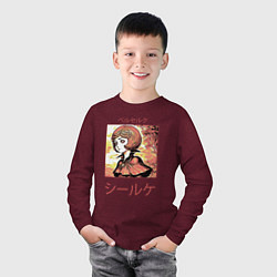 Лонгслив хлопковый детский Ширке из аниме и манги берсерк, цвет: меланж-бордовый — фото 2