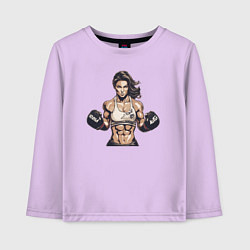 Лонгслив хлопковый детский Женский бокс, цвет: лаванда