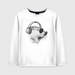 Лонгслив хлопковый детский Морская свинка DJ, цвет: белый