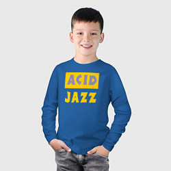 Лонгслив хлопковый детский Acid jazz, цвет: синий — фото 2