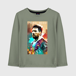 Лонгслив хлопковый детский Lionel Messi - football - striker, цвет: авокадо