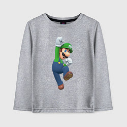Лонгслив хлопковый детский Луиджи прыгает, цвет: меланж