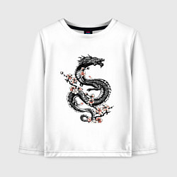 Детский лонгслив Дракон с цветущей сакурой