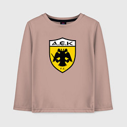 Лонгслив хлопковый детский Футбольный клуб AEK, цвет: пыльно-розовый