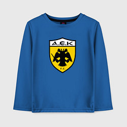 Лонгслив хлопковый детский Футбольный клуб AEK, цвет: синий
