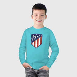 Лонгслив хлопковый детский Atletico Madrid FC, цвет: бирюзовый — фото 2