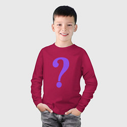 Лонгслив хлопковый детский Вопросительный знак, цвет: маджента — фото 2