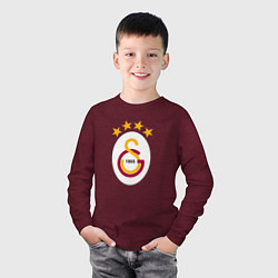 Лонгслив хлопковый детский Galatasaray fc sport, цвет: меланж-бордовый — фото 2